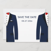 Blauw en wit gay trouwdag Save The Dates Save The Date (Voorkant)