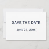 Blauw en wit gay trouwkaart Save The Date Kaart (Voorkant)