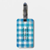 Blauw en wit Gecontroleerd Buffalo-spel Bagagelabel (Achterkant verticaal)
