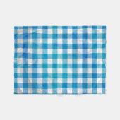 Blauw en wit Gecontroleerd Buffalo-spel Fleece Deken (Voorkant (Horizontaal))
