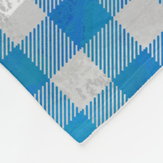 Blauw en wit Gecontroleerd Buffalo-spel Fleece Deken (Hoek)