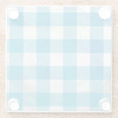 Blauw en wit Gecontroleerd Buffalo-spel Glazen Onderzetter (Achterkant)