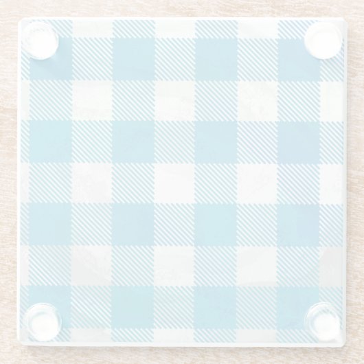 Blauw en wit Gecontroleerd Buffalo-spel Glazen Onderzetter (Achterkant)