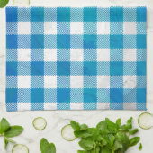 Blauw en wit Gecontroleerd Buffalo-spel Theedoek (Gevouwen)