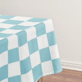 Blauw en wit Gecontroleerd vierkant Tafelkleed (Voorbeeld)