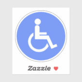 Blauw en Wit gehandicaptensymbool Ronde Sticker (Vel)