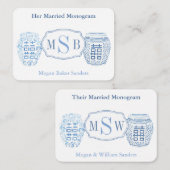 Blauw en wit gehuwd Vrijgezellenfeest Informatiekaartje (Voorkant / Achterkant)