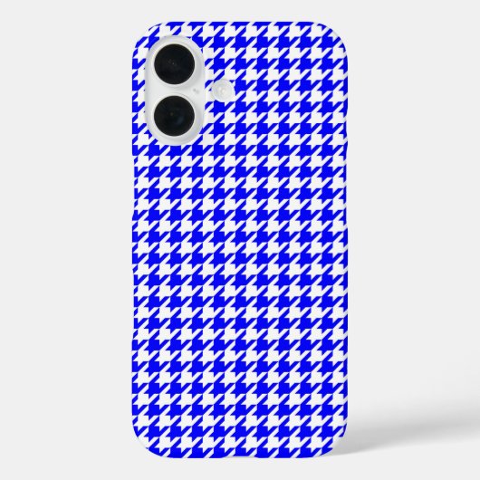 Blauw en Wit geometrisch Houndstooth patroon Case-Mate iPhone Case (Achterkant)