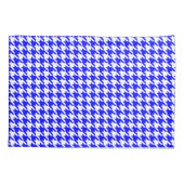 Blauw en Wit geometrisch Houndstooth patroon Kussensloop (Achterkant)