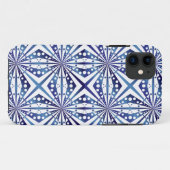 Blauw en wit geometrisch patroon Case-Mate iPhone case (Achterkant (horizontaal))