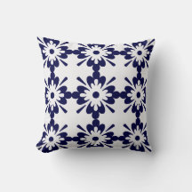 Blauw en wit | Geometrisch patroon | Hampton Style