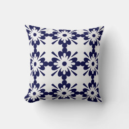 Blauw en wit | Geometrisch patroon | Hampton Style Kussen