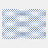 Blauw en wit geometrisch patroon  inpakpapier vel (Voorkant)