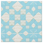 Blauw en wit geometrisch patroon stof (Close Up)