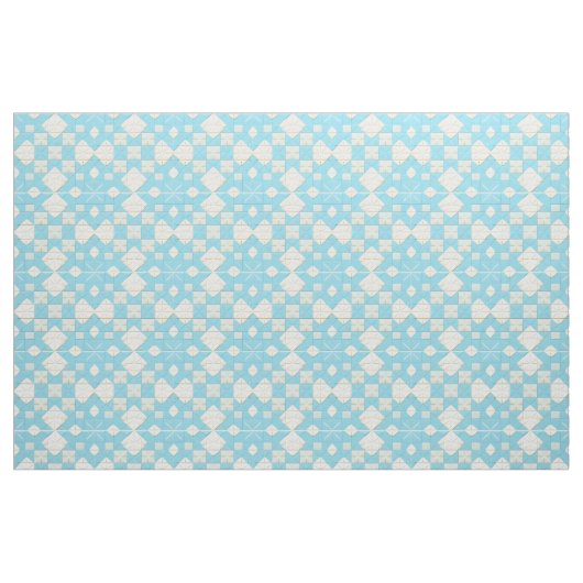Blauw en wit geometrisch patroon stof (Fat Quarter)