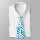Blauw en wit geometrisch patroon stropdas (Gebonden)