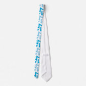 Blauw en wit geometrisch patroon stropdas (Achterkant)