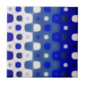 Blauw en wit geometrisch patroon tegeltje (Voorkant)