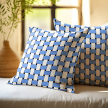 Blauw en wit Geometrisch patroon van de Weave