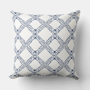 Blauw en wit geometrisch Sierkussen