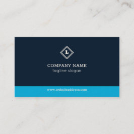 Blauw en wit geometrisch visitekaartje