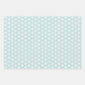 Blauw en Wit Geometrische Elementen Mozaïek Inpakpapier Vel (Voorkant 3)