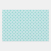 Blauw en Wit Geometrische Elementen Mozaïek Inpakpapier Vel (Voorkant 2)