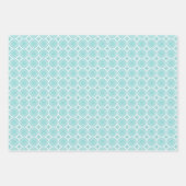 Blauw en Wit Geometrische Elementen Mozaïek Inpakpapier Vel (Voorkant)