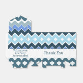 Blauw en wit gepatterd bedankdoosjes (Uitgevouwen)