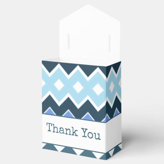 Blauw en wit gepatterd bedankdoosjes (Geopend)