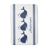 Blauw en wit gepersonaliseerd badmat (Voorkant Verticaal)