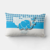 Blauw en wit geplakt Baby Kussen (Achterkant)