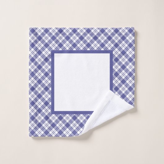 Blauw en wit geplakt bad handdoek (Wasdoekje)