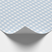 Blauw en wit geruit cadeaupapier (Hoek)