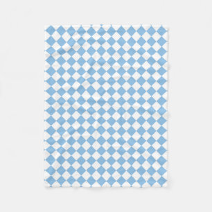 Blauw en wit geruit diamantpatroon fleece deken