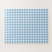 Blauw en wit geruit diamantpatroon legpuzzel (Horizontaal)
