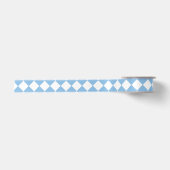 Blauw en wit geruit diamantpatroon satijnen lint (Voorkant)