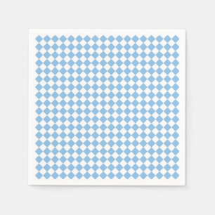 Blauw en wit geruit diamantpatroon servet