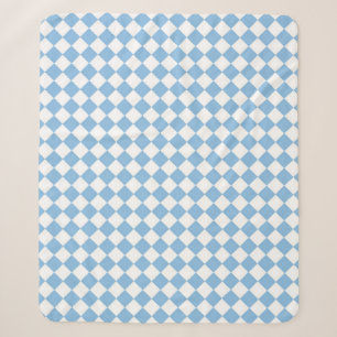 Blauw en wit geruit diamantpatroon sherpa deken