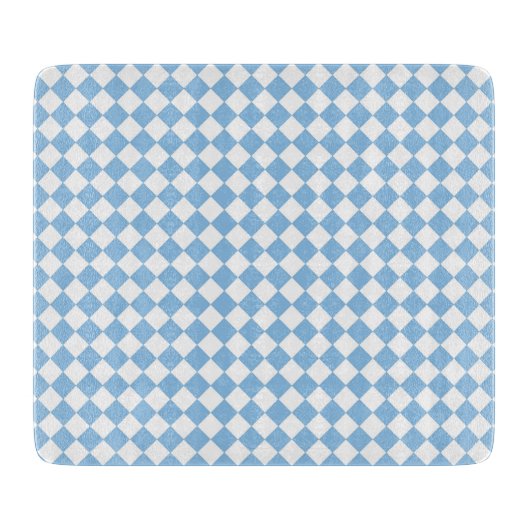 Blauw en wit geruit diamantpatroon snijplank (Voorkant)