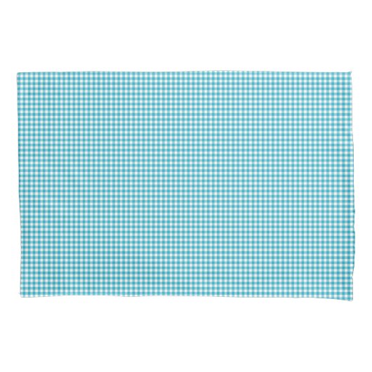 Blauw en wit geruit gingham patroon weergegeven kussensloop (Voorkant)