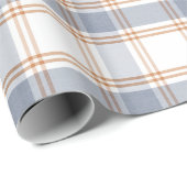 Blauw en Wit Geruit Inpakpapier (Rol Hoek)