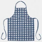 Blauw en wit geruit katoen schort (Voorkant)
