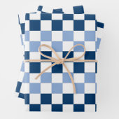 Blauw en wit geruit papier vellen (In situ)