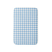 Blauw en wit geruit patroon badmat (Voorkant Verticaal)