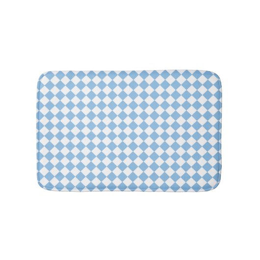 Blauw en wit geruit patroon badmat (Voorkant)