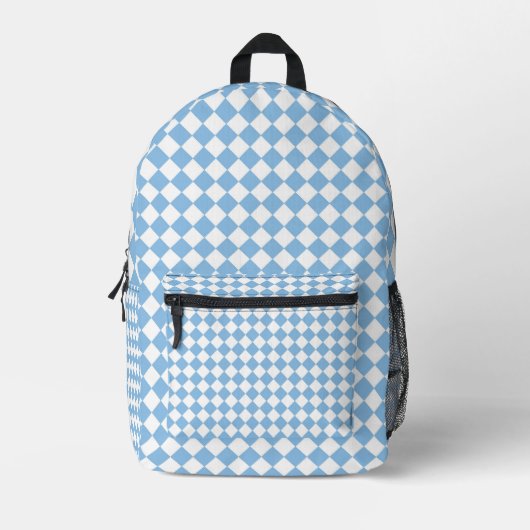 Blauw en wit geruit patroon bedrukte rugzak (Voorkant)