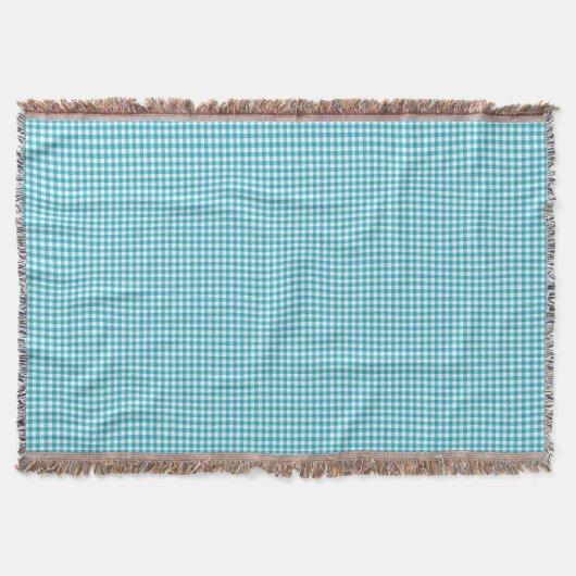 Blauw en wit geruit patroon dekentje  (Voorkant)