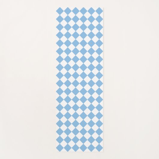Blauw en wit geruit patroon yogamat (Voorkant)