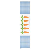 Blauw en wit geruit tafelkleed met wortels (Voorkant)